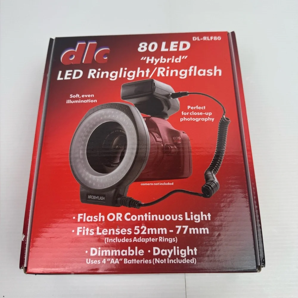 DLC DL-RLF80 LED Hybrid Hybrid Ringlight And Flash Open Box READ